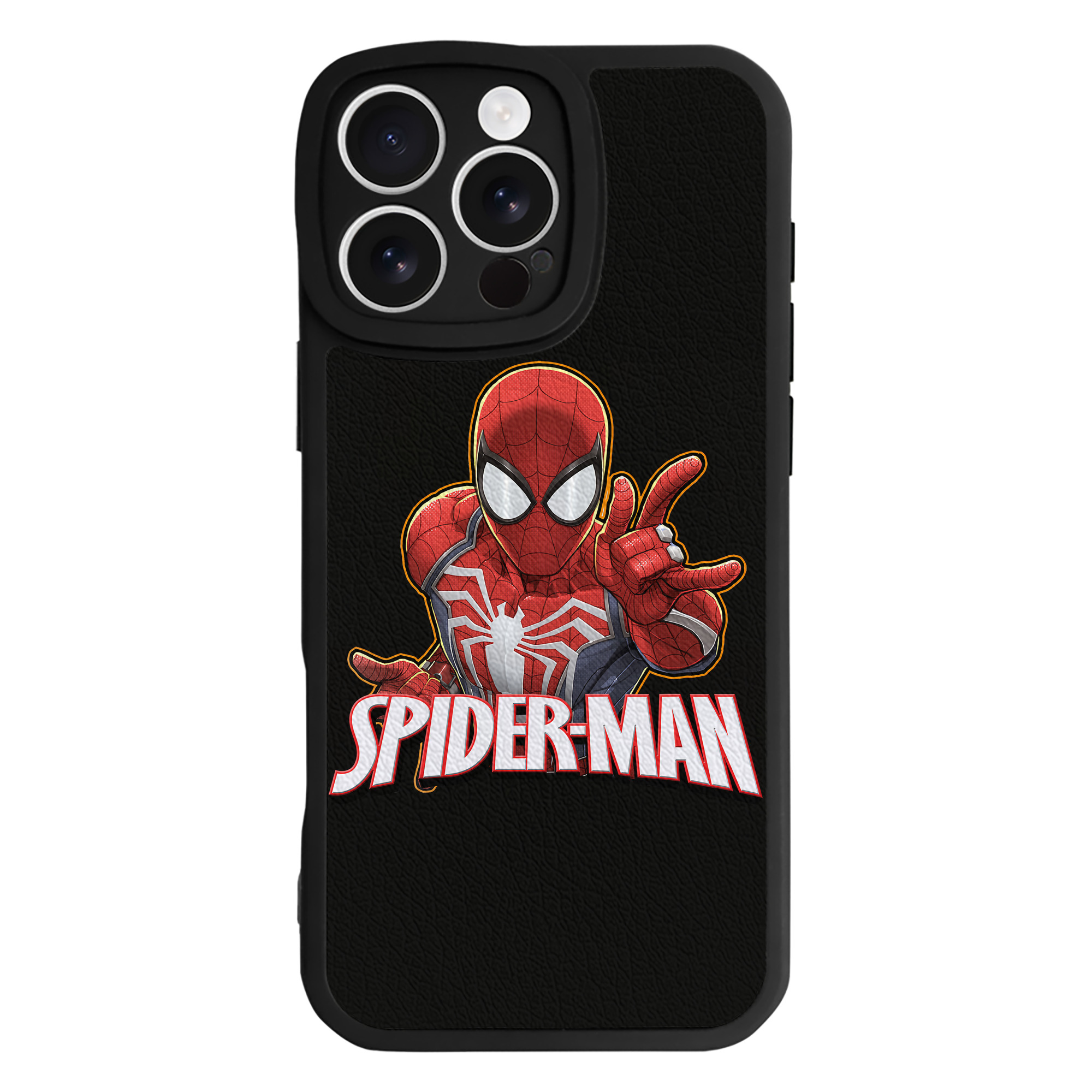 Spider Man スパイダーマン 【iPhone 16シリーズ対応】シリコンスマホケース（レザー調） 材質：シリコン